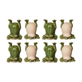 4x 2pc Urban Products Frog Handstand Salt & Pepper Shakers Decorative Set Green