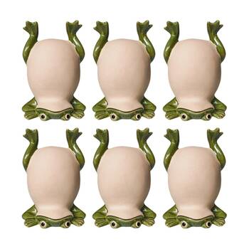 6x Urban Products Frog Handstand Ornament Green Ceramic Decorative Figurine 11cm