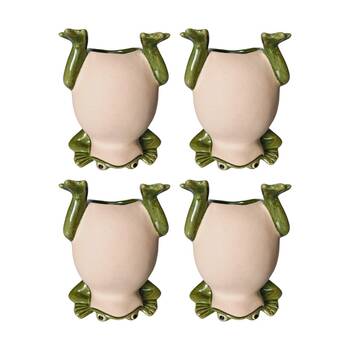 4x Urban Products Frog Handstand Green Decorative Indoor Planter 17cm