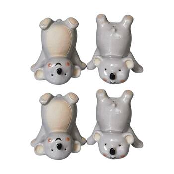 2x 2pc Urban Products Koala Handstand Salt & Pepper Shakers Grey Decorative Set