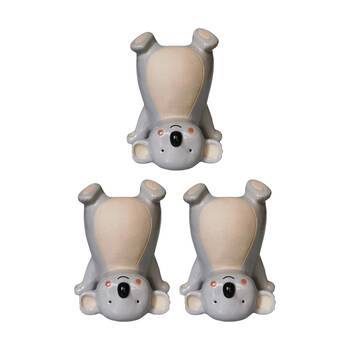 3x Urban Products Koala Handstand Grey Decorative Indoor Ornament 10cm