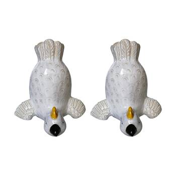 2x Urban Products Cockatoo Handstand White Decorative Indoor Vase 21cm
