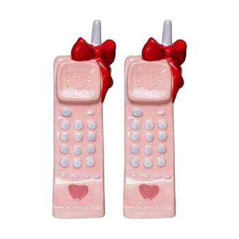 2x Urban Products Girly Pop Phone Ceramic Decorative Vase Pink 23cm