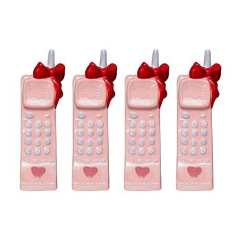 4x Urban Products Girly Pop Phone Ceramic Decorative Vase Pink 23cm