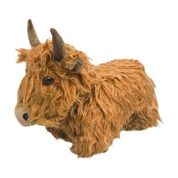 Urban Products Highland Cow Brown Plush Doorstopper Decorative Decor 28cm