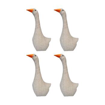 4x Urban Products Goose Beige Plush Doorstopper Decorative Decor 40cm