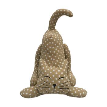 Urban Products Spotty Cat Beige Plush Doorstopper Decorative Decor 30cm