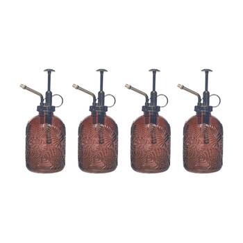4x Urban Products Tropical Glass Water Mister Dusty Rose Decorative Bottle 20cm