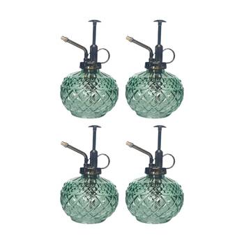 4x Urban Products Antique Water Mister Sage Glass Decorative Spray Bottle 16cm