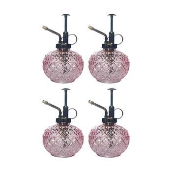 4x Urban Products Antique Water Mister Pink Glass Decorative Spray Bottle 16cm
