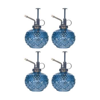 4x Urban Products Antique Water Mister Blue Glass Decorative Spray Bottle 16cm