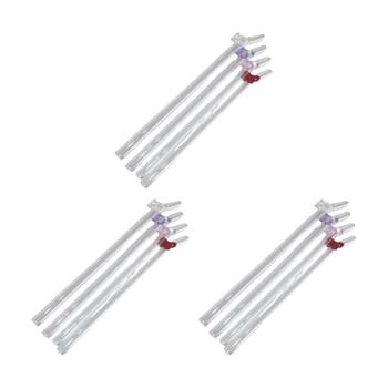 3x 4pc Urban Products Kaya Bow Glass Straws Multicolour Set 20cm