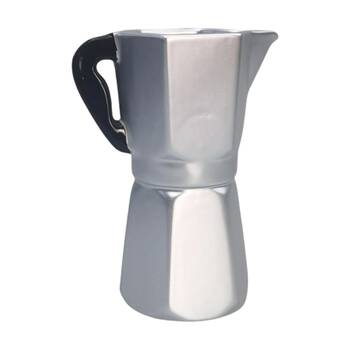 Urban Products Coffee Pot Vase Octagonal Silver Metallic Finish 16cm