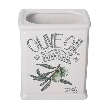Urban Products Olive Oil Classic Vessel White Ceramic Container 14cm