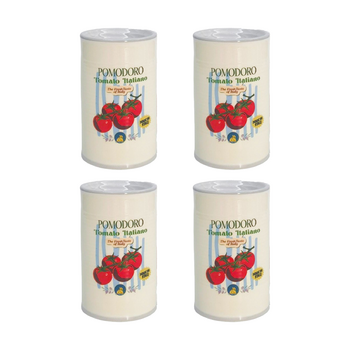 4x Urban Products Tomato Can Italian-Themed Oil Burner Cream Candle 11cm