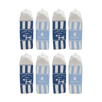 4x Urban Products Milk Carton Blue Ceramic Salt & Pepper Shakers 6cm