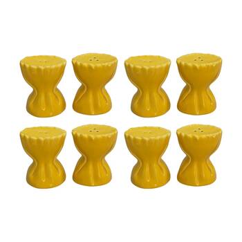 4x 2pc Urban Products Yellow Ceramic Pasta Decorative Salt & Pepper Shakers 8cm