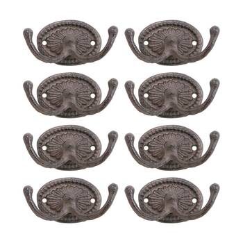 8PK LVD Double Classic Hook Cast Iron Home Wall Decoration 10x5x5.5cm