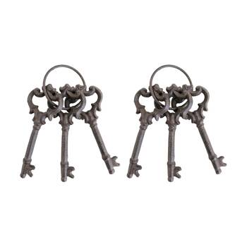 2PK LVD Classic Rustic Cast Iron Keys Indoor Home & Living Decor 17x6cm