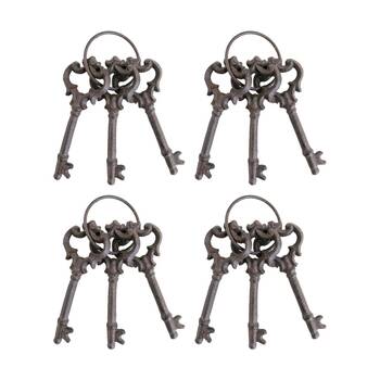 4PK LVD Classic Rustic Cast Iron Keys Indoor Home & Living Decor 17x6cm