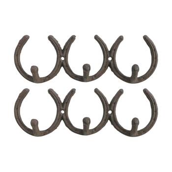 2PK LVD Triple Horseshoe Hook Wall Decoration Rustic Decor 23x4x7.5cm