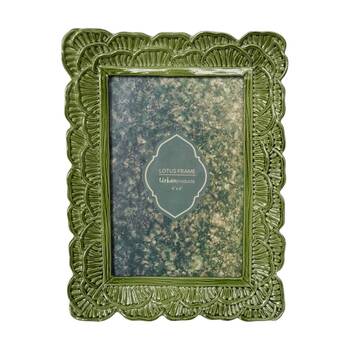 Urban Products Lotus Green Decorative Scalloped Photo Frame 4x6inch