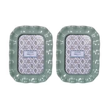 2x Urban Products Isla Blue Decorative Floral Photo Frame 4x6inch