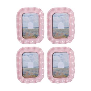 4x Urban Products Isla Pink Decorative Photo Frame Beaded Edge 4x6inch