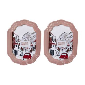 2x Urban Products Millie Pink Decorative Floral Photo Frame 4x6inch