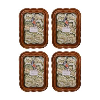4x Urban Products Darcy Curve Natural Wood Scalloped Edge 4x6inch