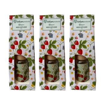 3x Urban Products Strawberry Field Blossom Scent Oil Diffuser Red 30ml