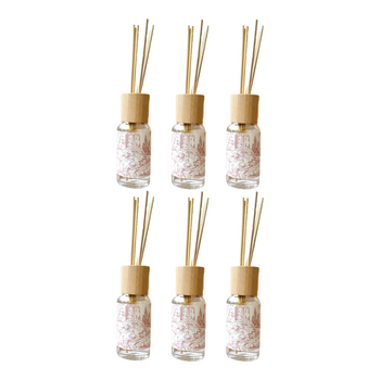6x Urban Products Romantique Toile Oil Diffuser Pink Floral Scent Reed Set 30ml