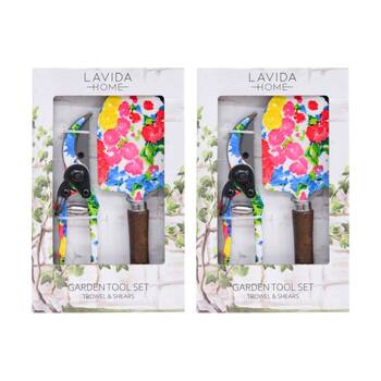 2x 2pc LVD Outdoor Gardening/Planting Trowel & Secateurs Tool Set Springtime