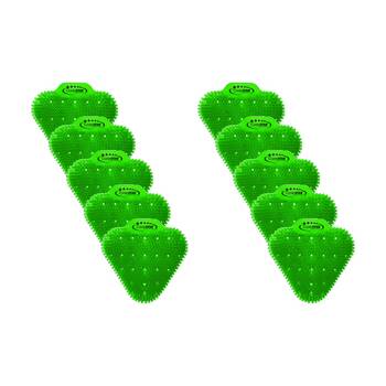 10pc Cleanstar Anti-Splash Urinal Screens Apple Fragrance Odour Control Green