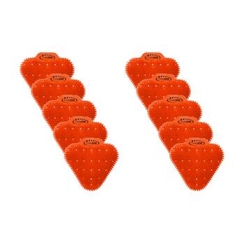 10pc Cleanstar Anti-Splash Urinal Screens Mango Fragrance Odour Control Orange