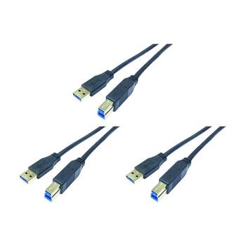 3PK Comsol Type-A-Male to Type-B-Male USB 3.0 SuperSpeed Peripheral Cable 2M BL