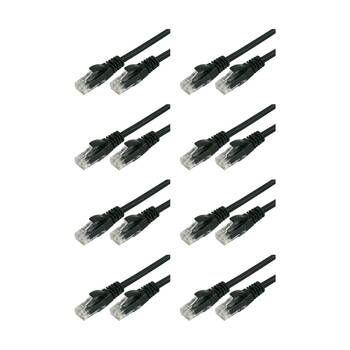 8PK Comsol RJ45 Cat 6 Network Gigabit Ethernet Patch Cable 1 Metre Black