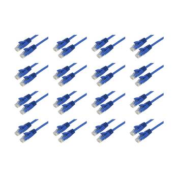 16PK Comsol RJ45 Cat 6 Network Gigabit Ethernet Patch Cable 1 Metre Blue