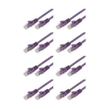 8PK Comsol RJ45 Cat 6 Network Gigabit Ethernet Patch Cable 1 Metre Purple