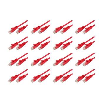 16PK Comsol RJ45 Cat 6 Network Gigabit Ethernet Patch Cable 1 Metre Red