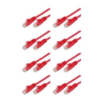 8PK Comsol RJ45 Cat 6 Network Gigabit Ethernet Patch Cable 1 Metre Red