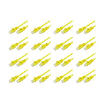 16PK Comsol RJ45 Cat 6 Network Gigabit Ethernet Patch Cable 1 Metre Yellow