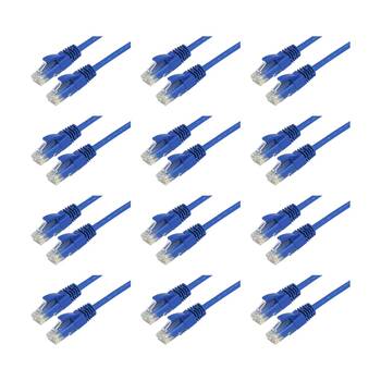 12PK Comsol RJ45 Cat 6 Network Gigabit Ethernet Patch Cable 2 Metres Blue