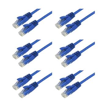6PK Comsol RJ45 Cat 6 Network Gigabit Ethernet Patch Cable 2 Metres Blue
