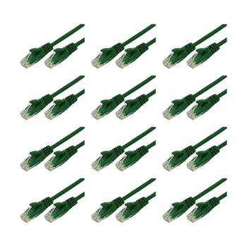 12PK Comsol RJ45 Cat 6 Network Gigabit Ethernet Patch Cable 2 Metres Green