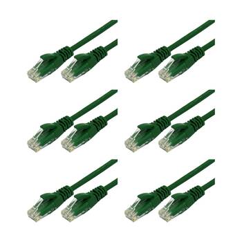 6PK Comsol RJ45 Cat 6 Network Gigabit Ethernet Patch Cable 2 Metres Green