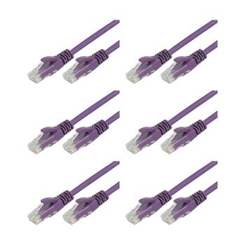 6PK Comsol RJ45 Cat 6 Network Gigabit Ethernet Patch Cable 2 Metres Purple