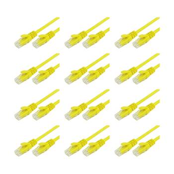 12PK Comsol RJ45 Cat 6 Network Gigabit Ethernet Patch Cable 2 Metres Yellow