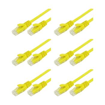 6PK Comsol RJ45 Cat 6 Network Gigabit Ethernet Patch Cable 2 Metres Yellow