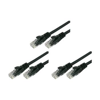 3PK Comsol RJ45 Cat 6 Network Gigabit Ethernet Patch Cable 5 Metres Black